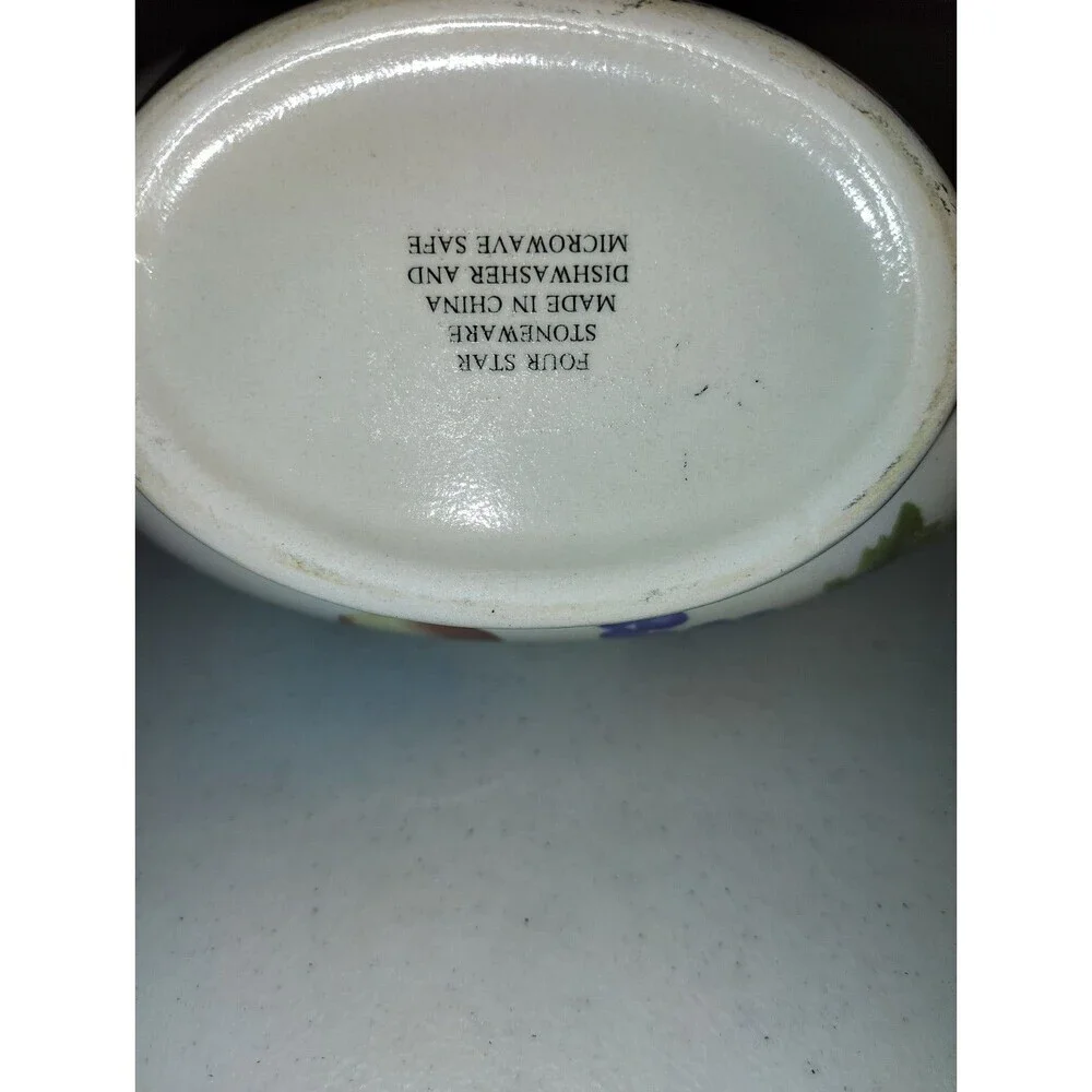 ​Four Star Stoneware Gravy Boat - Fruit Harvest Pattern (Apple, Grape, Pear)...